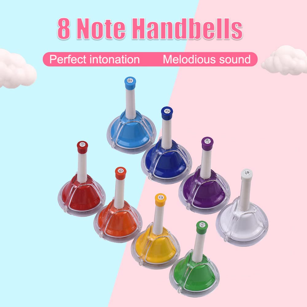 Amazon.com: Heysland Handbells 8 Note Diatonic Metal Bell Colorful
